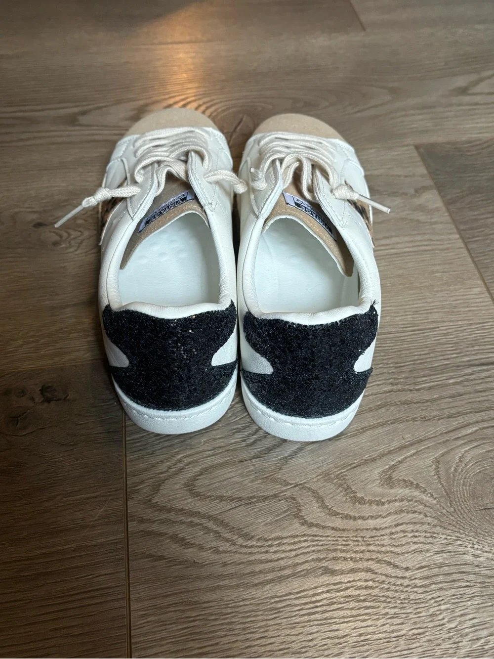 Vintage Havana White Sneakers with Tan Suede Toe and Leopard Star - Picture 7 of 10